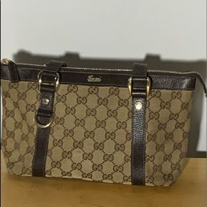 Authentic Gucci Small Monogram Canvas Abbey bag